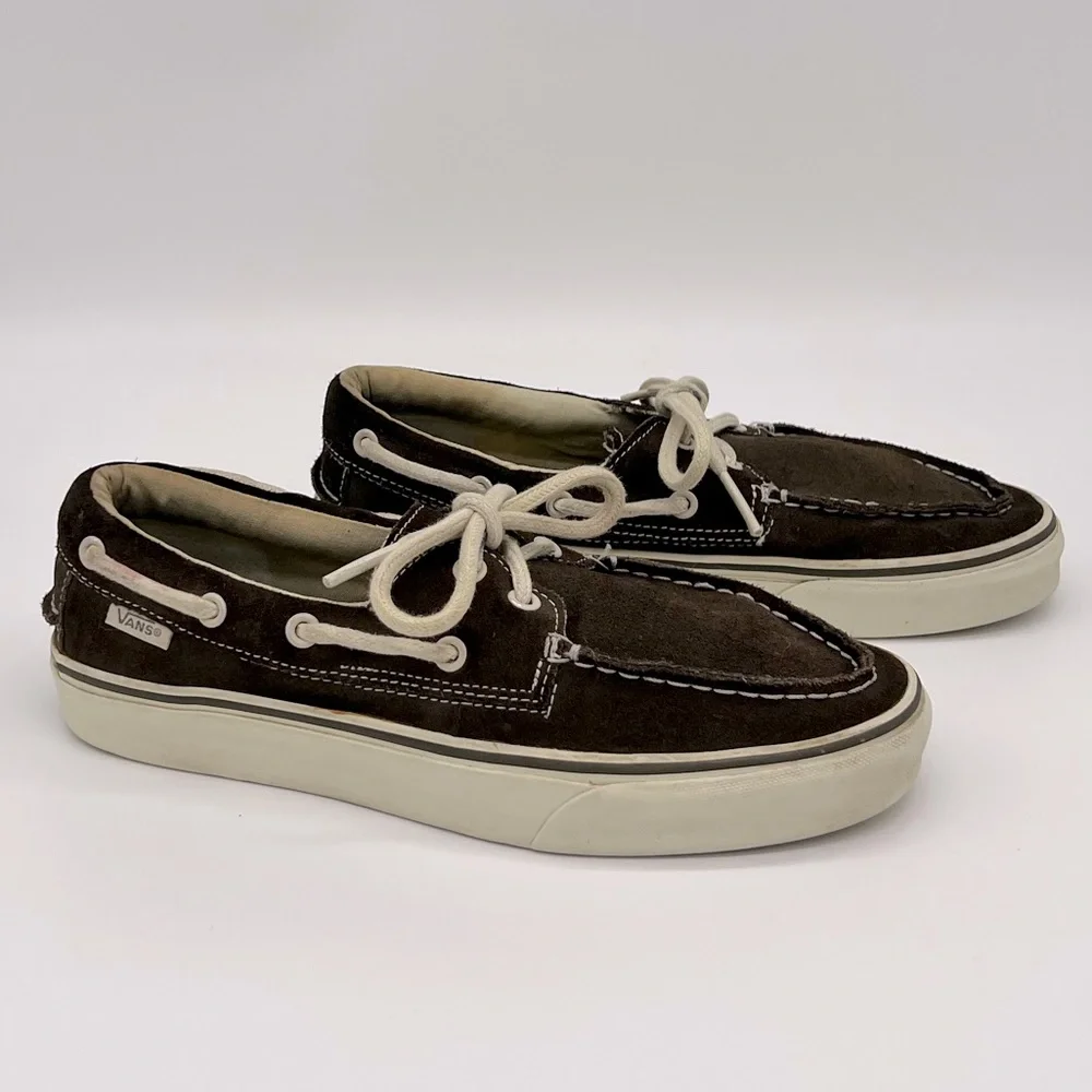 Vans Vintage Zapato Del Barco Brown Suede Size Men 7.5/Women 9